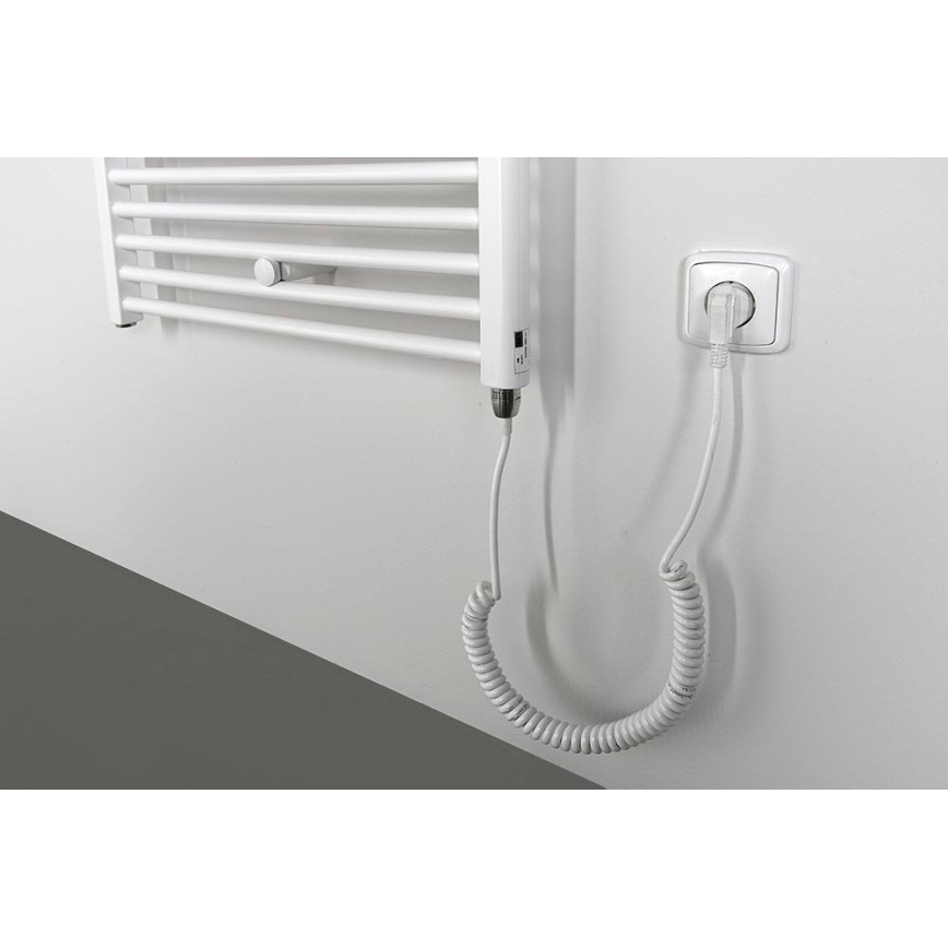 Aqualine - Vonios kambario elektrinis radiatorius DIRECT-E 800W/230V 168 cm baltas tiesus