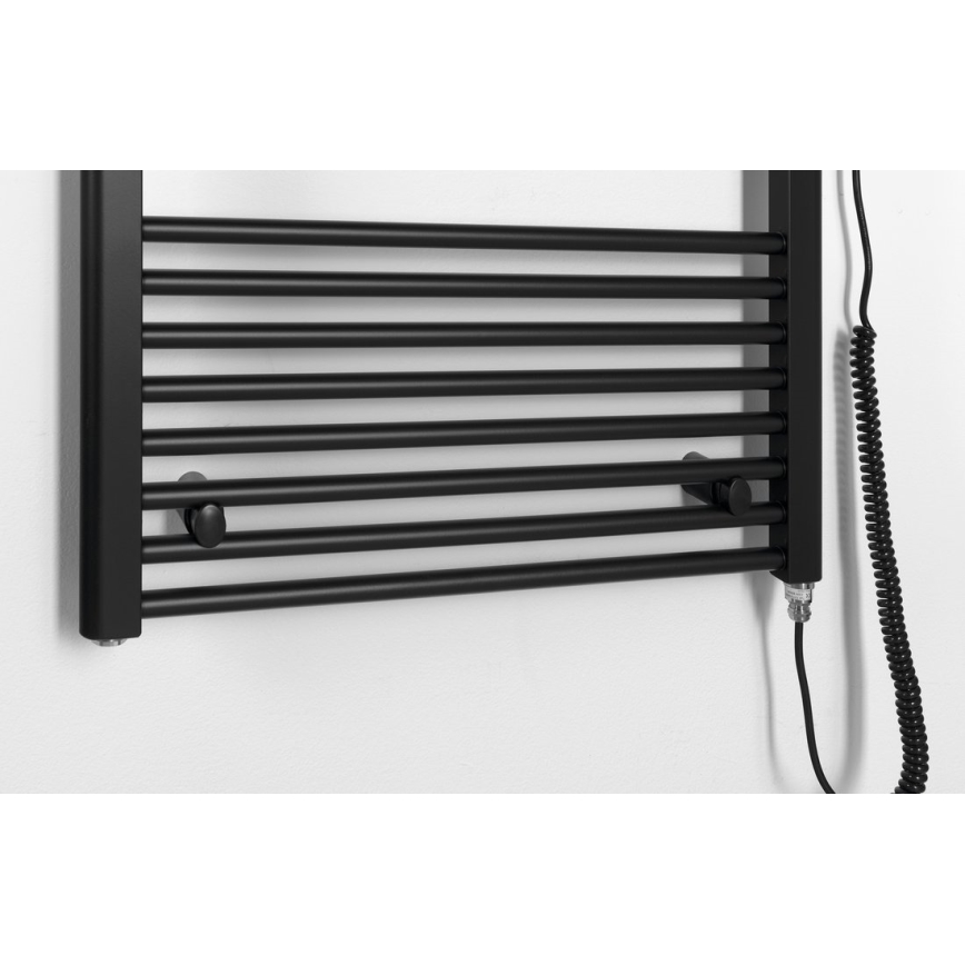 Aqualine - Vonios kambario elektrinis radiatorius DIRECT-E 800W/230V 168 cm matinis juodas tiesus