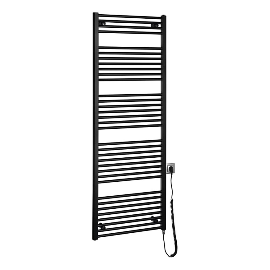 Aqualine - Vonios kambario elektrinis radiatorius DIRECT-E 800W/230V 168 cm matinis juodas tiesus