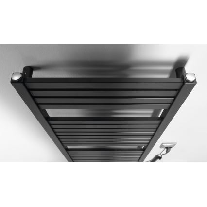 Aqualine - Vonios kambario elektrinis radiatorius TONDI-E 300W/230V 97 cm matinė juoda tiesus