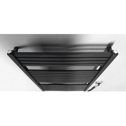 Aqualine - Vonios kambario elektrinis radiatorius TONDI-E 400 W 97x60 cm, matinė juodos spalvos