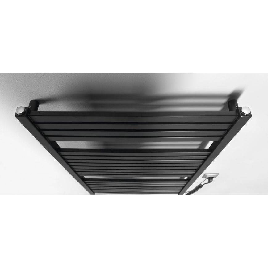 Aqualine - Vonios kambario elektrinis radiatorius TONDI-E 400 W 97x60 cm, matinė juodos spalvos