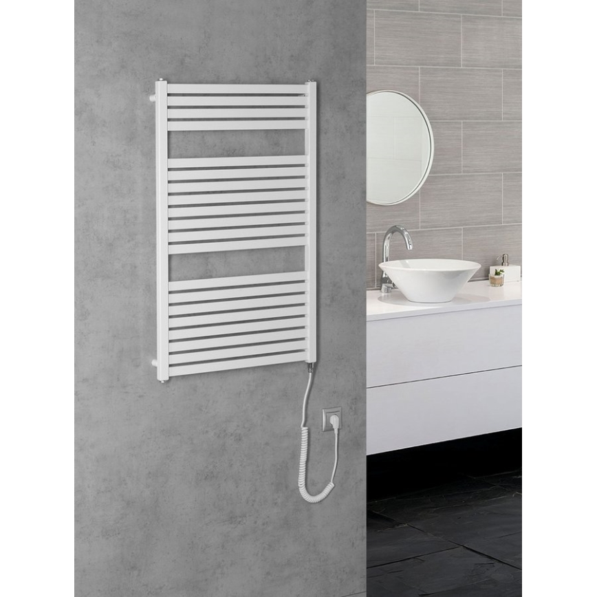Aqualine - Vonios kambario elektrinis radiatorius TONDI-E 400W/230V 97 cm baltas tiesus