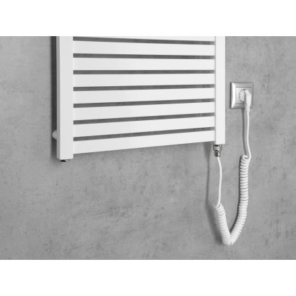 Aqualine - Vonios kambario elektrinis radiatorius TONDI-E 500W/230V 133 cm baltas tiesus