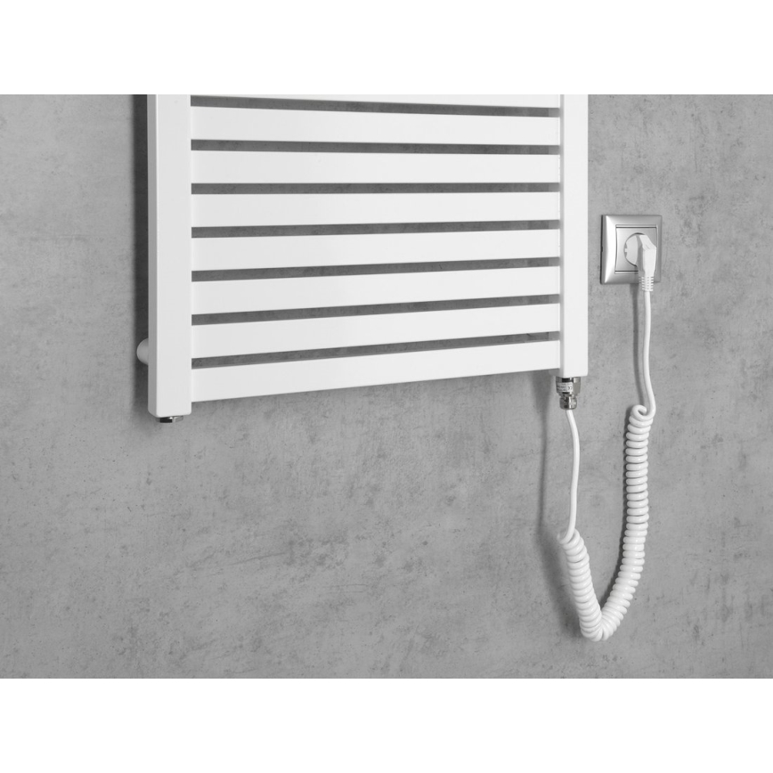 Aqualine - Vonios kambario elektrinis radiatorius TONDI-E 500W/230V 133 cm baltas tiesus