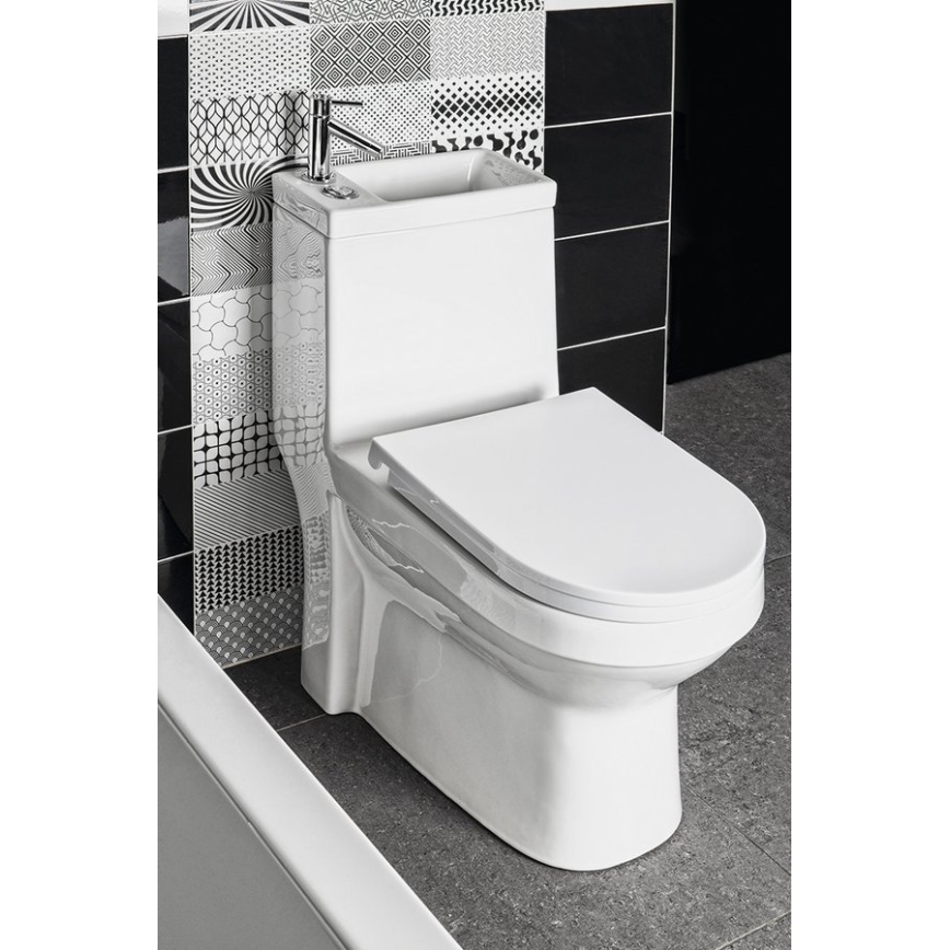 Aqualine - WC komplektas su praustuvu HYGIE keramika/balta