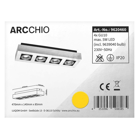 Arcchio - LED Akcentinis šviestuvas VINCE 4xGU10/10W/230V