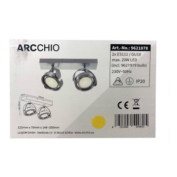 Arcchio - LED pritemdomas akcentinis apšvietimas MUNIN 2xES111/GU10/11,5W/230V