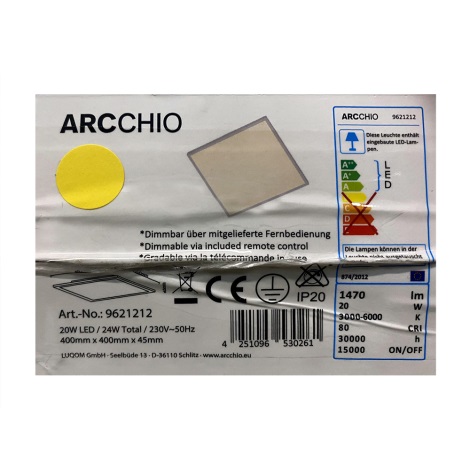 Arcchio - LED Reguliuojamas lubinis šviestuvas PHILIA LED/20W/230V 3000-6000K + valdymo pultas