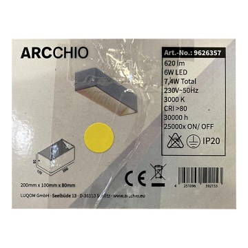 Archchio - LED Sieninis šviestuvas KARAM LED/6W/230V