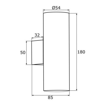 Argon 0909 - Sieninis šviestuvas MITOS 2xGU10/5W/230V juodas