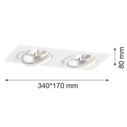 Argon 1046 - Įleidžiamas šviestuvas OLIMP 2xGU10-AR111/12W/230V baltas