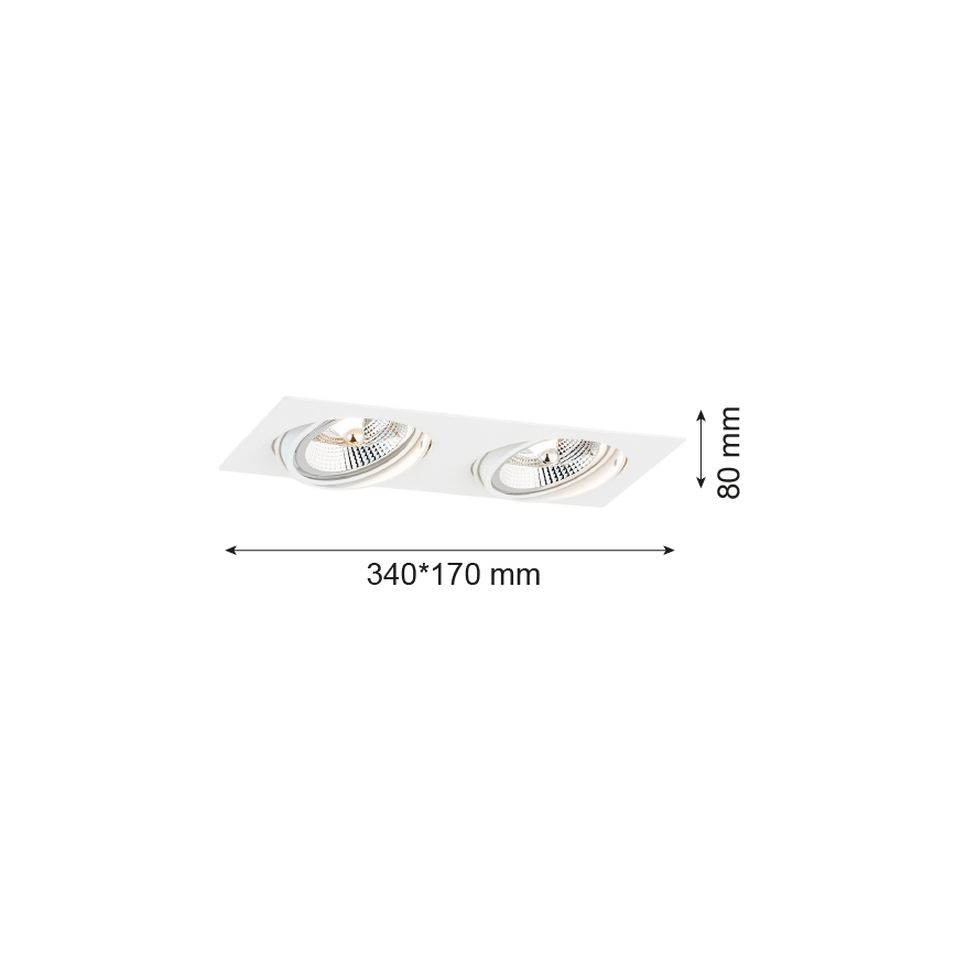 Argon 1046 - Įleidžiamas šviestuvas OLIMP 2xGU10-AR111/12W/230V baltas
