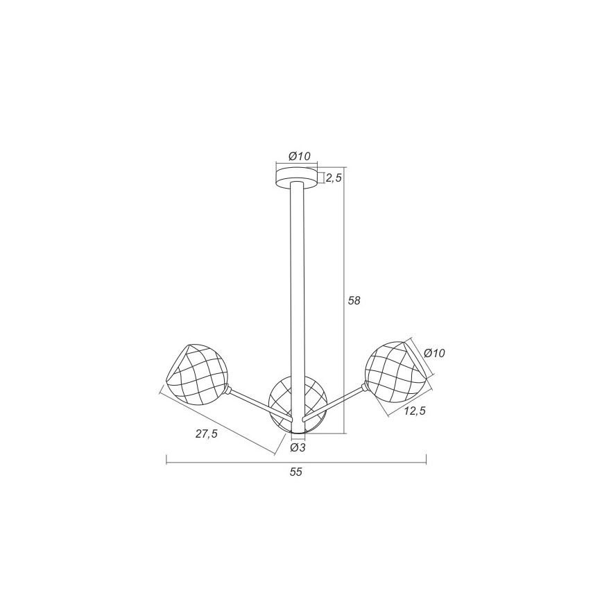 Argon 1358 - LED sietynas BELLUNO 3xLED/5W/230V