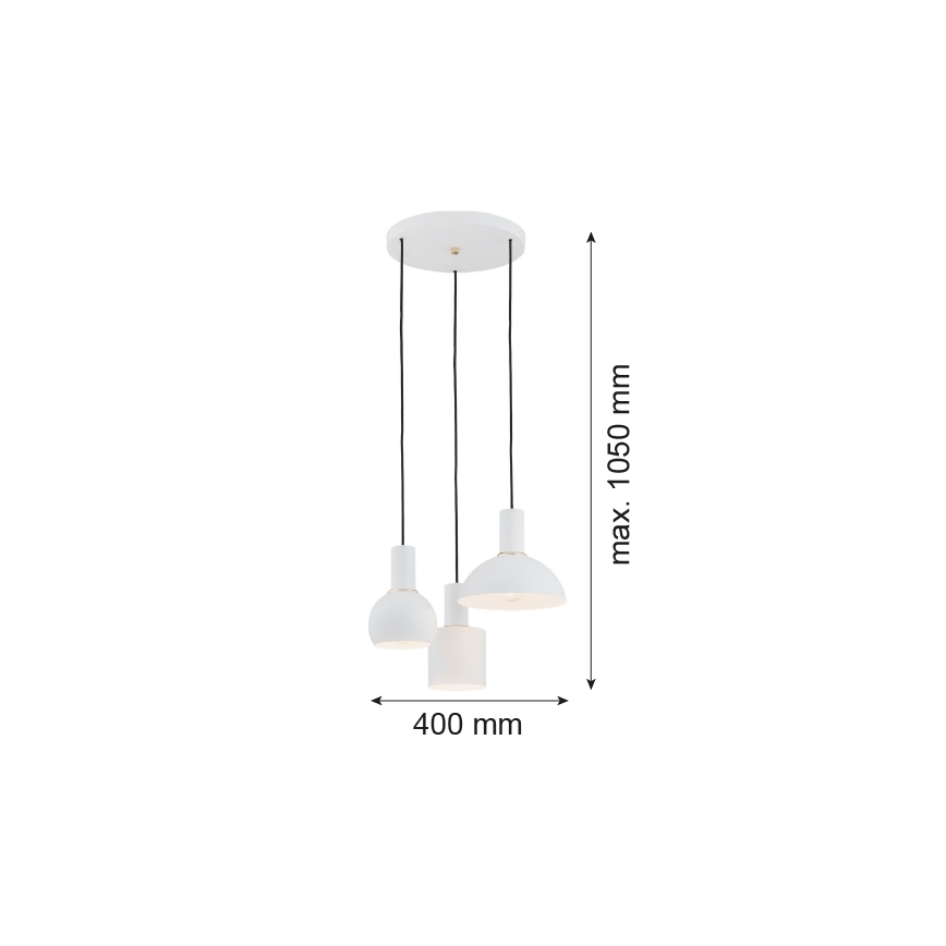 Argon 1468 - Pakabinamas sietynas SINES 3xE27/15W/230V baltas
