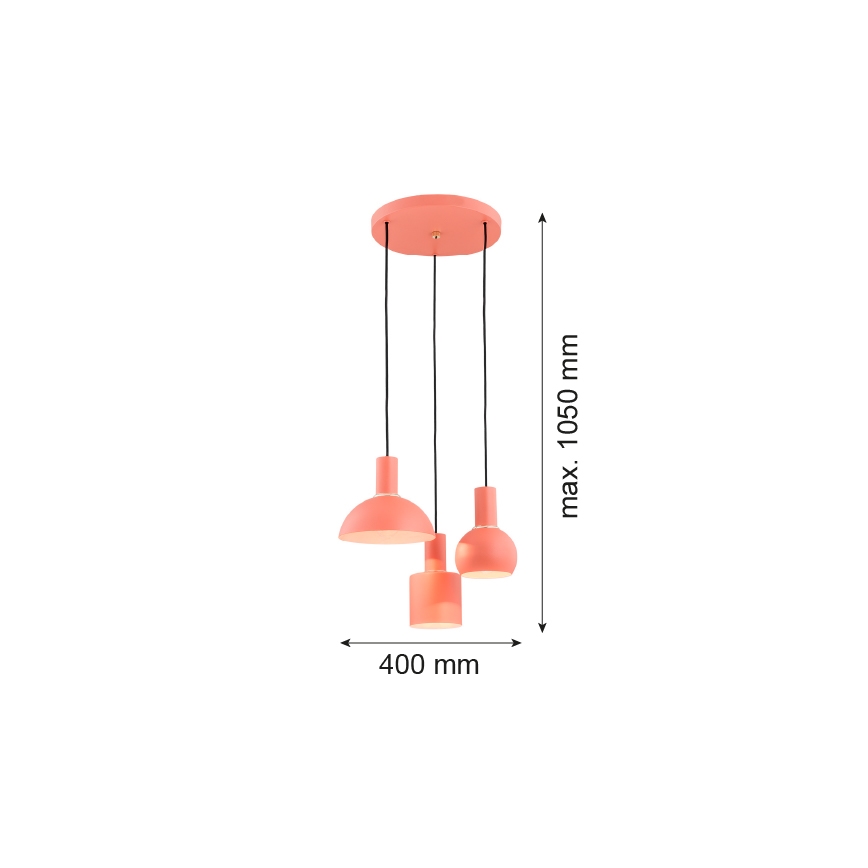 Argon 1469 - Pakabinamas sietynas SINES 3xE27/15W/230V oranžinė