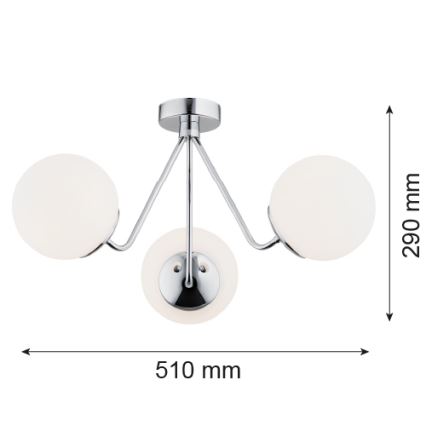 Argon 1477 - Ant pagrindo montuojamas sietynas TOMAR 3xE27/15W/230V blizgus chromas