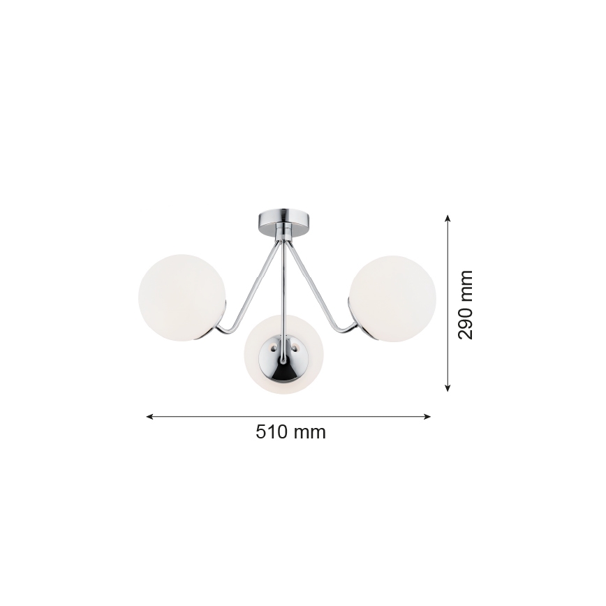 Argon 1477 - Ant pagrindo montuojamas sietynas TOMAR 3xE27/15W/230V blizgus chromas