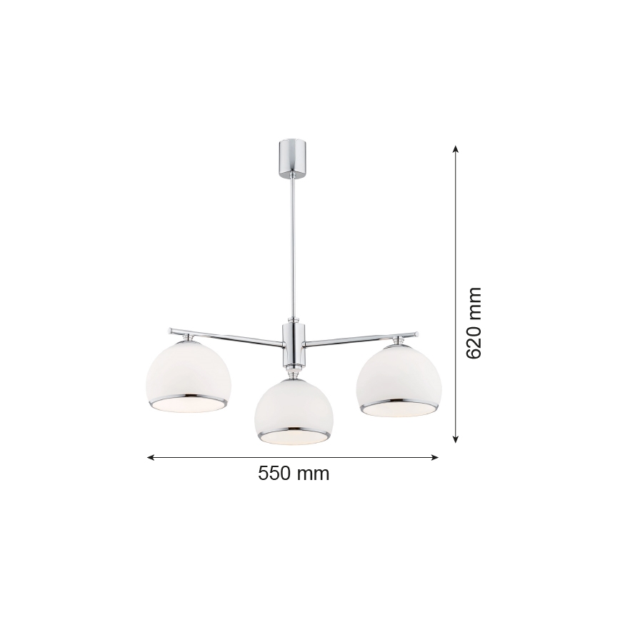 Argon 1487 - Sietynas ant stulpo MARBELLA 3xE27/15W/230V blizgus chromas