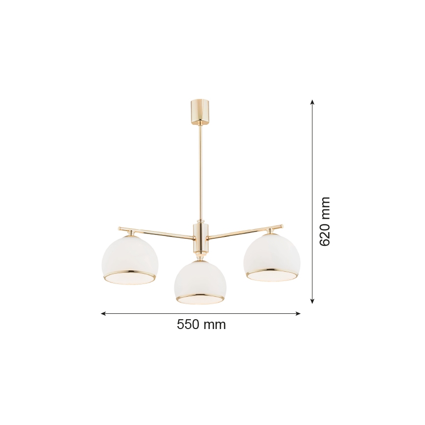 Argon 1488 - Sietynas ant stulpo MARBELLA 3xE27/15W/230V žalvaris
