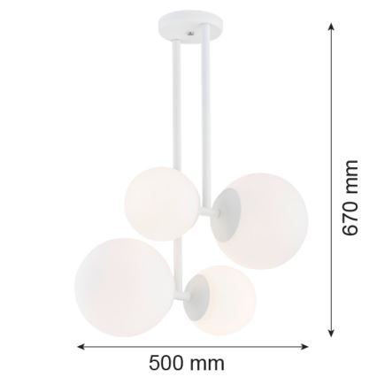 Argon 1644 - Sietynas ant stulpo ASPEN 4xE27/15W/230V baltas