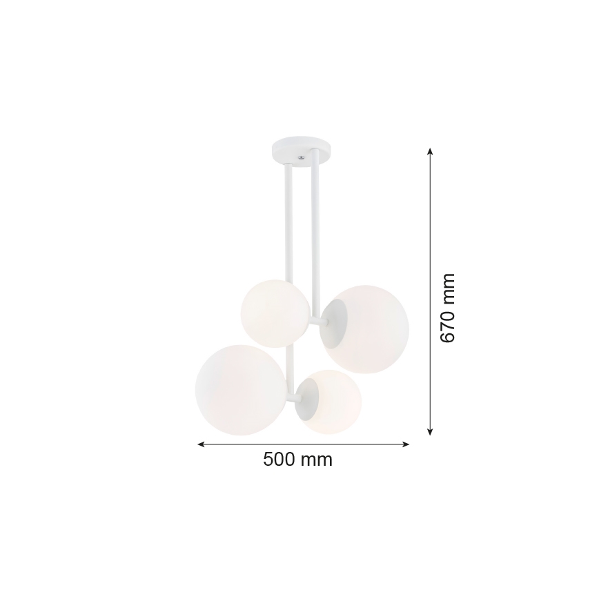 Argon 1644 - Sietynas ant stulpo ASPEN 4xE27/15W/230V baltas