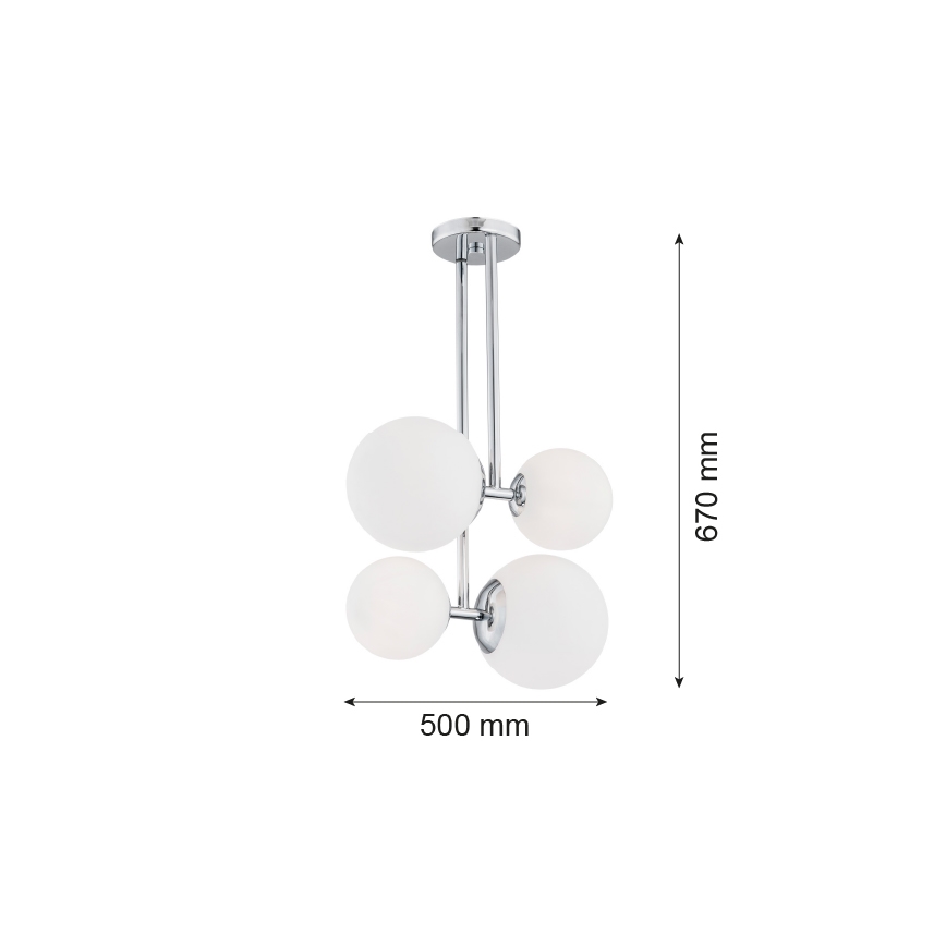 Argon 1646 - Sietynas ant stulpo ASPEN 4xE27/15W/230V blizgus chromas