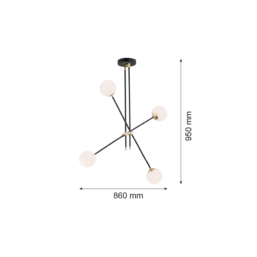 Argon 1696 - Pakabinamas sietynas ABSTRACT 4xE14/7W/230V juodas