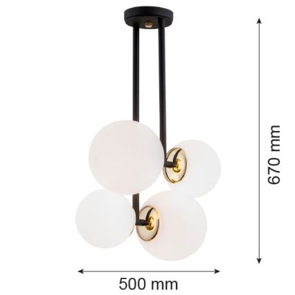 Argon 1739 - Sietynas ant stulpo MORITZ 4xE27/15W/230V