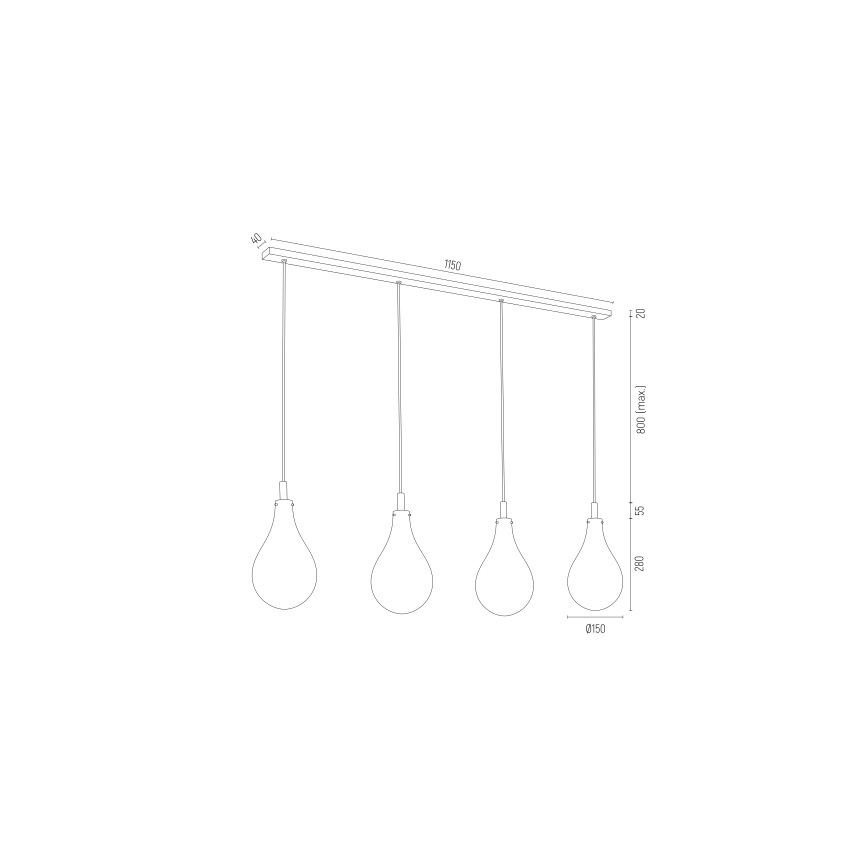 Argon 1740 - Pakabinamas sietynas OAKLAND 4xG9/6W/230V