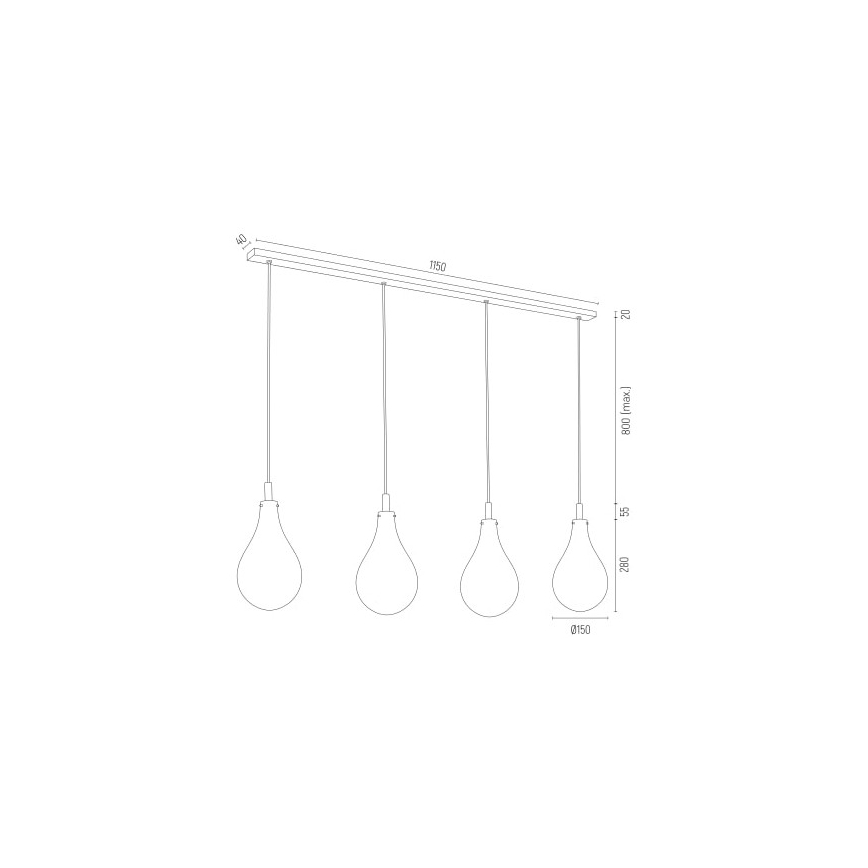 Argon 1741 - Pakabinamas sietynas OAKLAND 4xG9/6W/230V