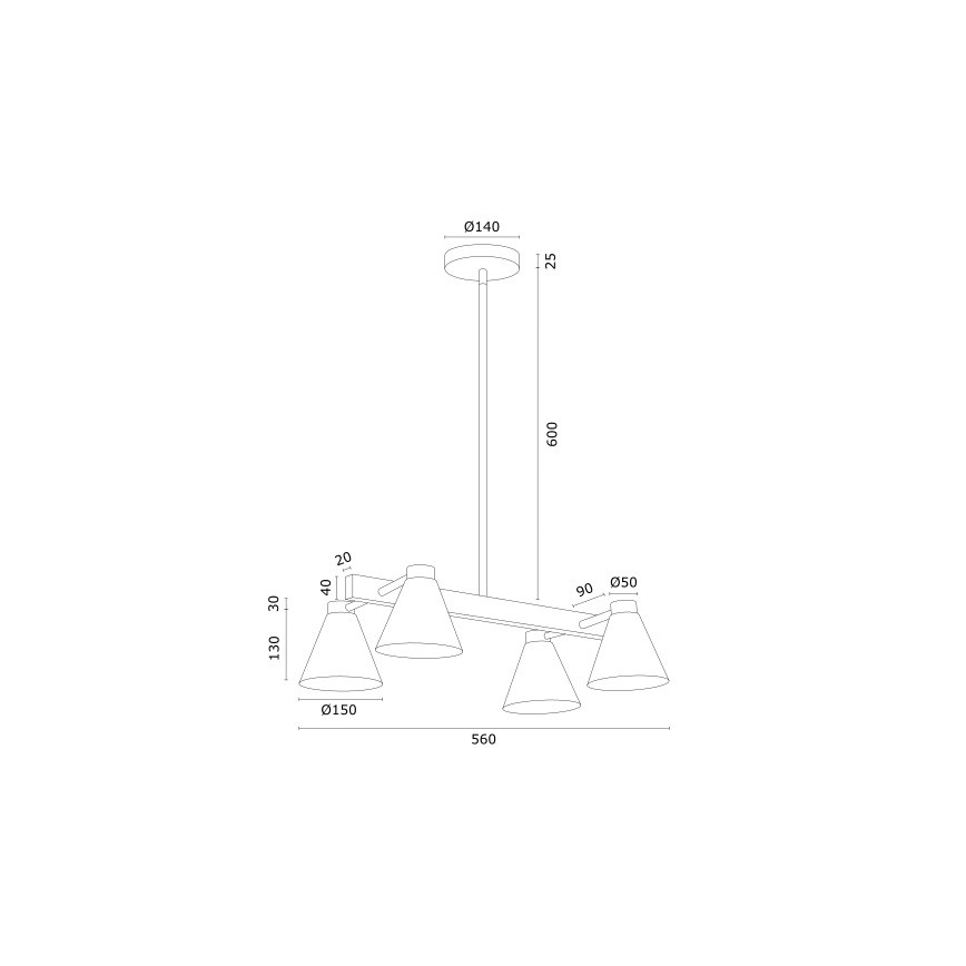 Argon 1773 - Sietynas ant stulpo AVALONE 4xE27/15W/230V baltas/aukso