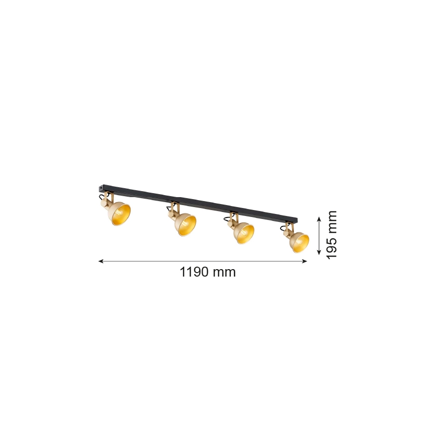 Argon 1801 - Akcentinis šviestuvas LENORA 4xE14/7W/230V aukso/juodas