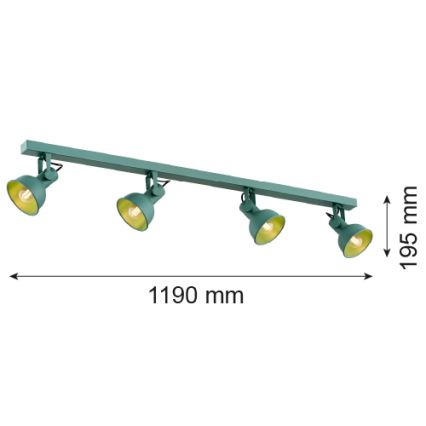 Argon 1819 - Akcentinis šviestuvas LENORA 4xE14/7W/230V žalias