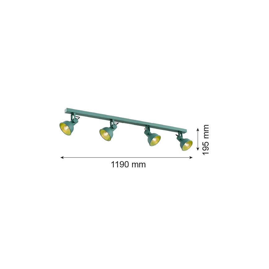 Argon 1819 - Akcentinis šviestuvas LENORA 4xE14/7W/230V žalias