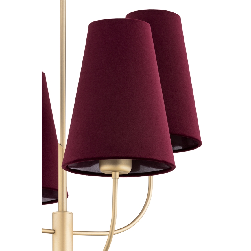 Argon 1827 - Sietynas ant stulpo SAFIANO 4xE27/15W/230V bordo