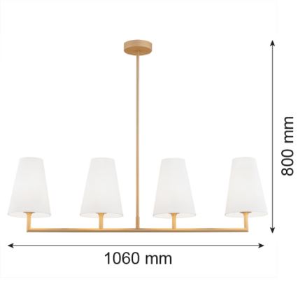 Argon 1828 - Sietynas ant stulpo SAFIANO 4xE27/15W/230V auksas