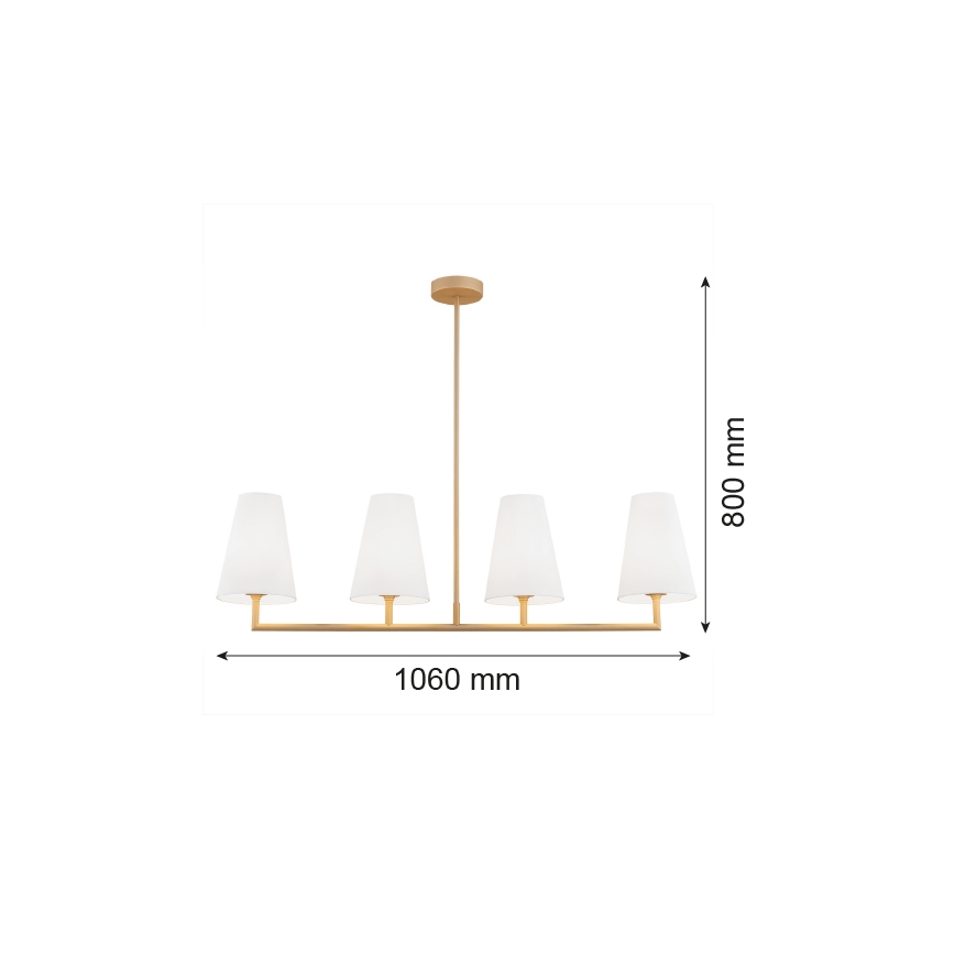 Argon 1828 - Sietynas ant stulpo SAFIANO 4xE27/15W/230V auksas