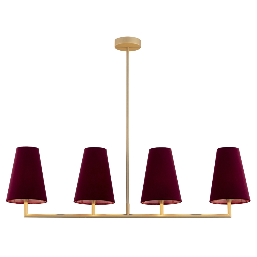 Argon 1829 - Sietynas ant stulpo SAFIANO 4xE27/15W/230V bordo