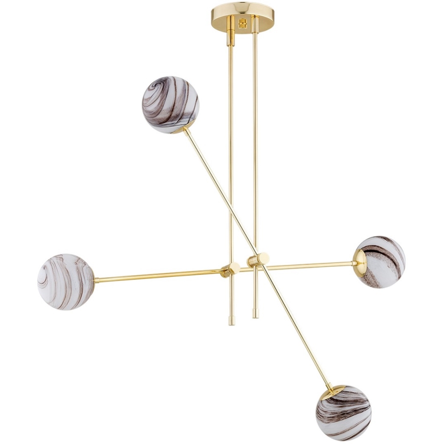 Argon 1840 - Sietynas ant stulpo ABSOS 4xE14/7W/230V alabasteris auksas