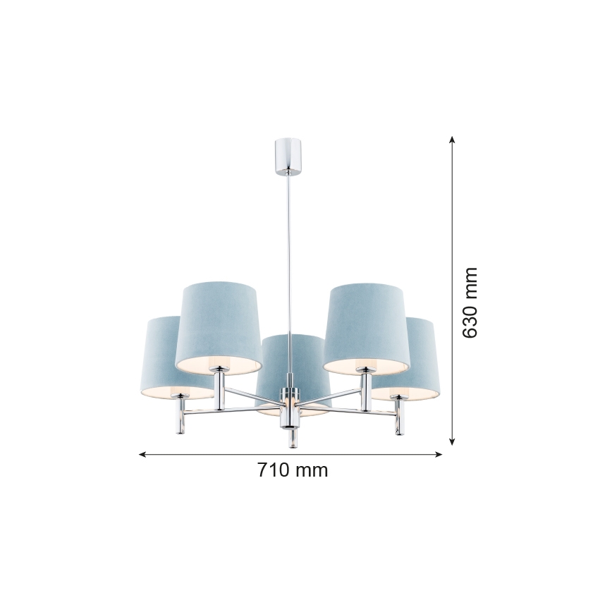 Argon 2076 - Sietynas ant stulpo BOLZANO 5xE27/15W/230V pilka
