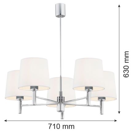 Argon 2110 - Sietynas ant stulpo BOLZANO 5xE27/15W/230V kreminės