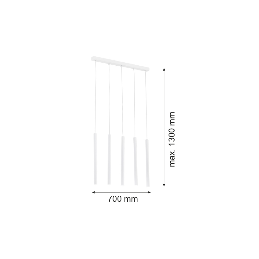 Argon 2136 - Pakabinamas sietynas ETNA 5xG9/6W/230V baltas