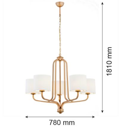 Argon 2172 - Sietynas ant grandinės MARANELLO 5xE27/15W/230V