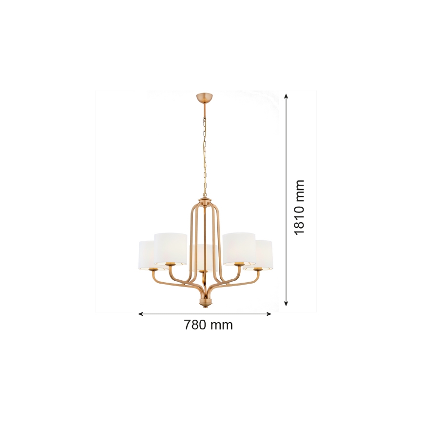 Argon 2172 - Sietynas ant grandinės MARANELLO 5xE27/15W/230V
