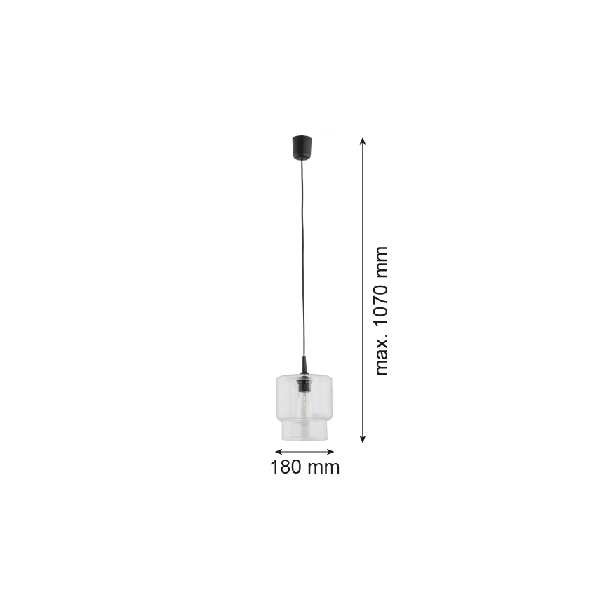 Argon 3275 - Pakabinamas sietynas NEWA 1xE27/15W/230V skaidrus