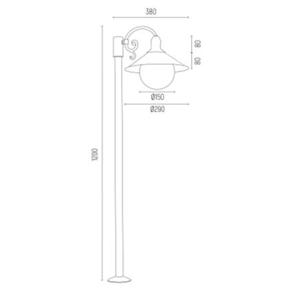 Argon 3284 - Lauko šviestuvas ERBA BIS 1xE27/15W/230V