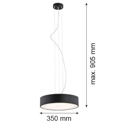 Argon 3350 - Sietynas DARLING 1xLED/30W/230V d. 40 cm juodas
