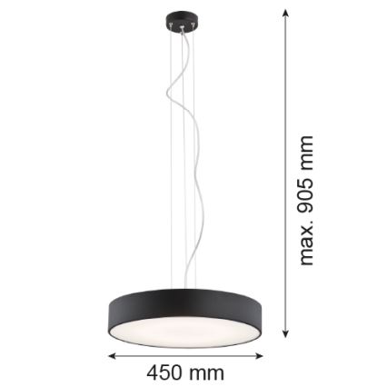 Argon 3352 - Sietynas DARLING 1xLED/35W/230V d. 45 cm juodas