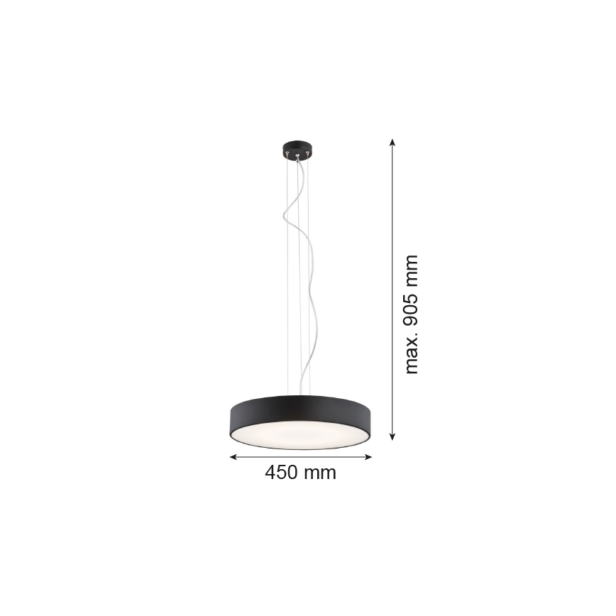 Argon 3352 - Sietynas DARLING 1xLED/35W/230V d. 45 cm juodas